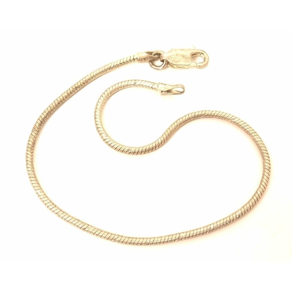 Classic Simple‎ Sterling Silver Vintage Snake Chain Bracelet*7"*E472